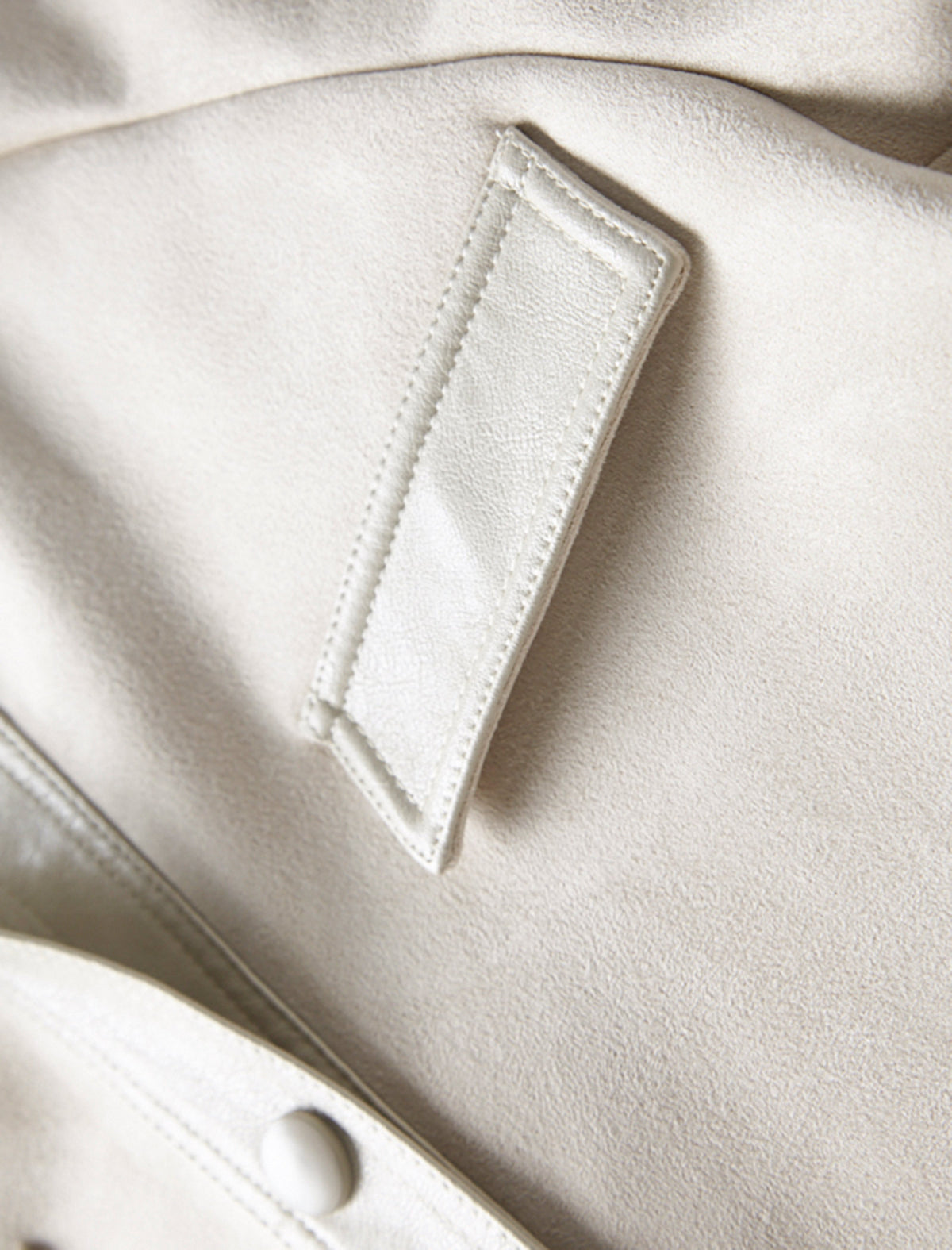 Beige PU Leather Pocket Detail Trench Coat