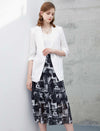 Vintage Print A-Line Skirt