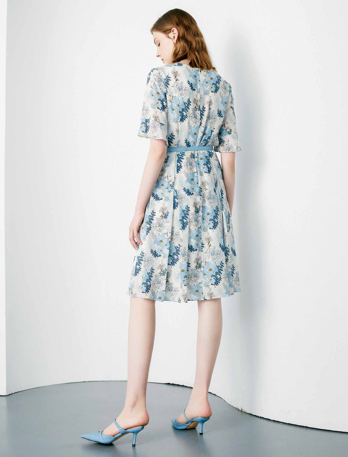 Vintage Floral Silk Dress