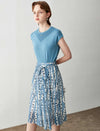Striped Print A Line Skirt