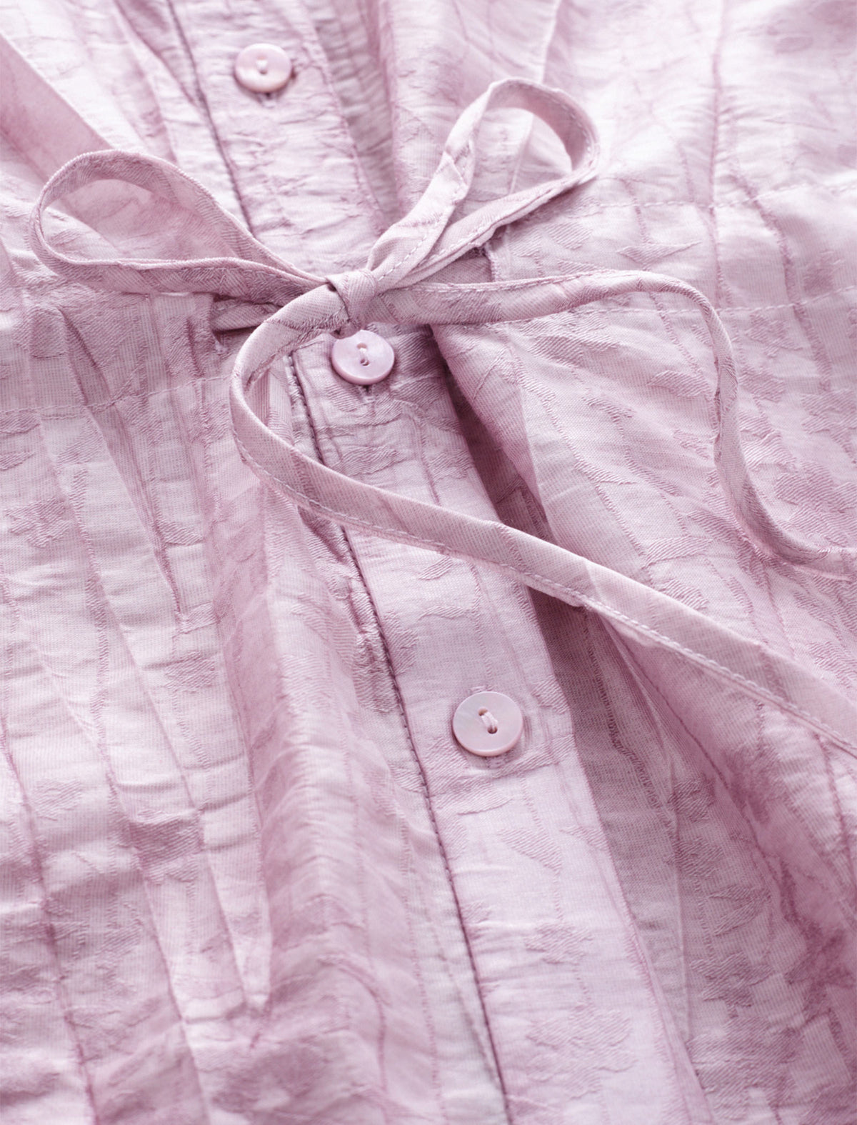 Textured Floral Drawstring Waist Top