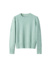 Wool Blend Eyelet Scalloped Stand-Collar Knit Top