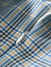 Blue Plaid Long Sleeve Midi Dress