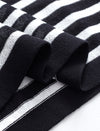 Striped V-Neck Short Sleeve Knit Top