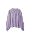 Ruffled Mock Neck Puff Sleeve Sweater