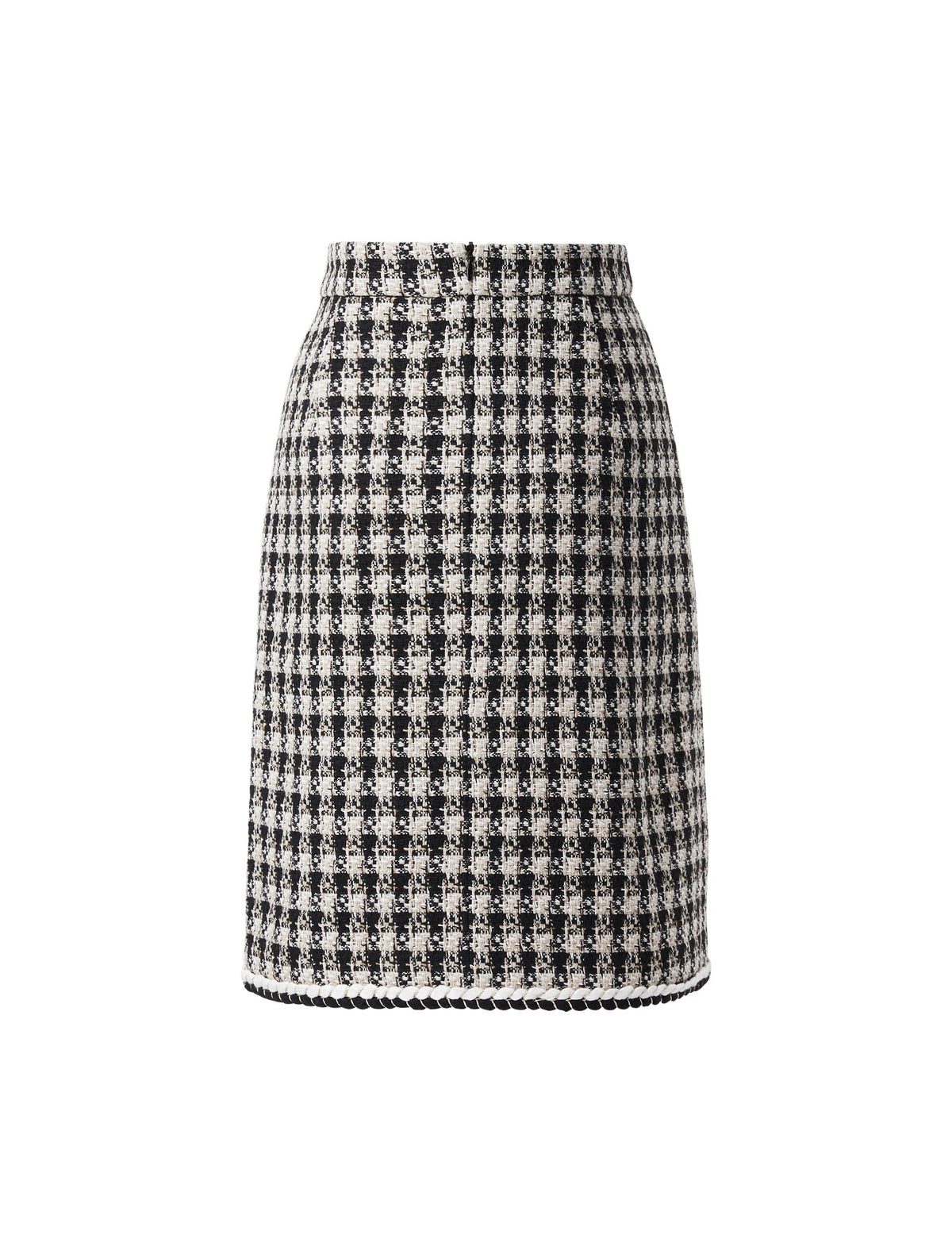 Wool Blend Textured Fitted Straight-Fit Skirt