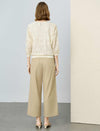 Embroidered Mesh 3/4 Sleeve Blouse