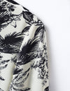 Botanical Print Bow Tie Blouse