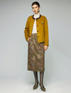 Floral Print Pocket Straight-Fit Midi Skirt