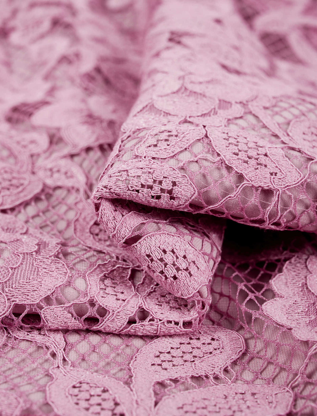 Lilac Floral Lace Midi Dress