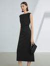 Boat Neck Midi Dress