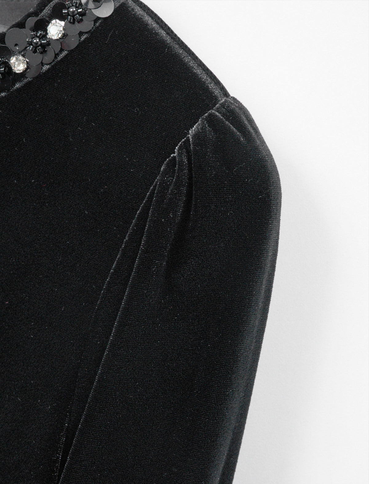 Black Velvet Sequin Midi Dress