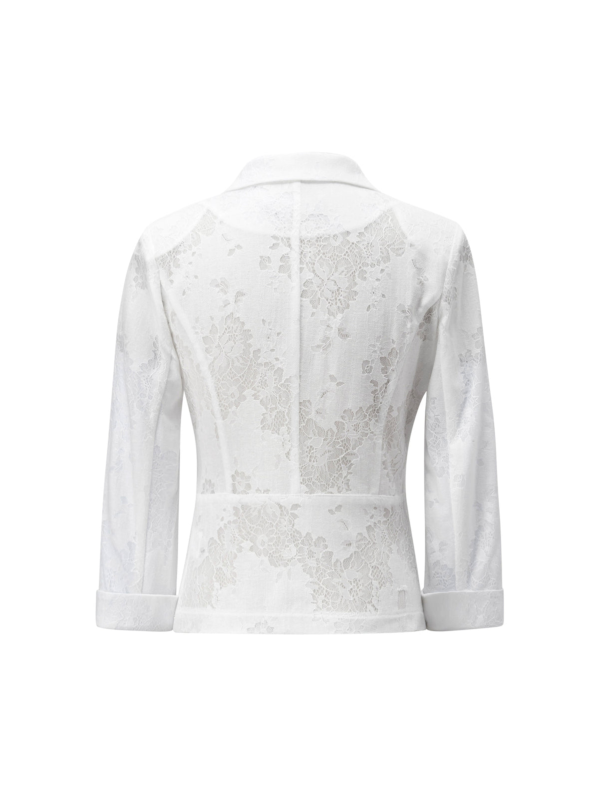 Lace Tailored Blazer with Three Quarter Sleeves