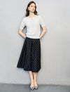 Polka Dot A-Line Midi Skirt