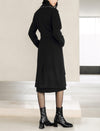 Wool Blend Contrast-Stitch Long Coat