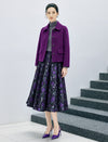 Wool Blend Long Sleeve Fitted Straight-Fit Jacket