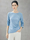 Textured Round Neck Long Sleeve Knit Top