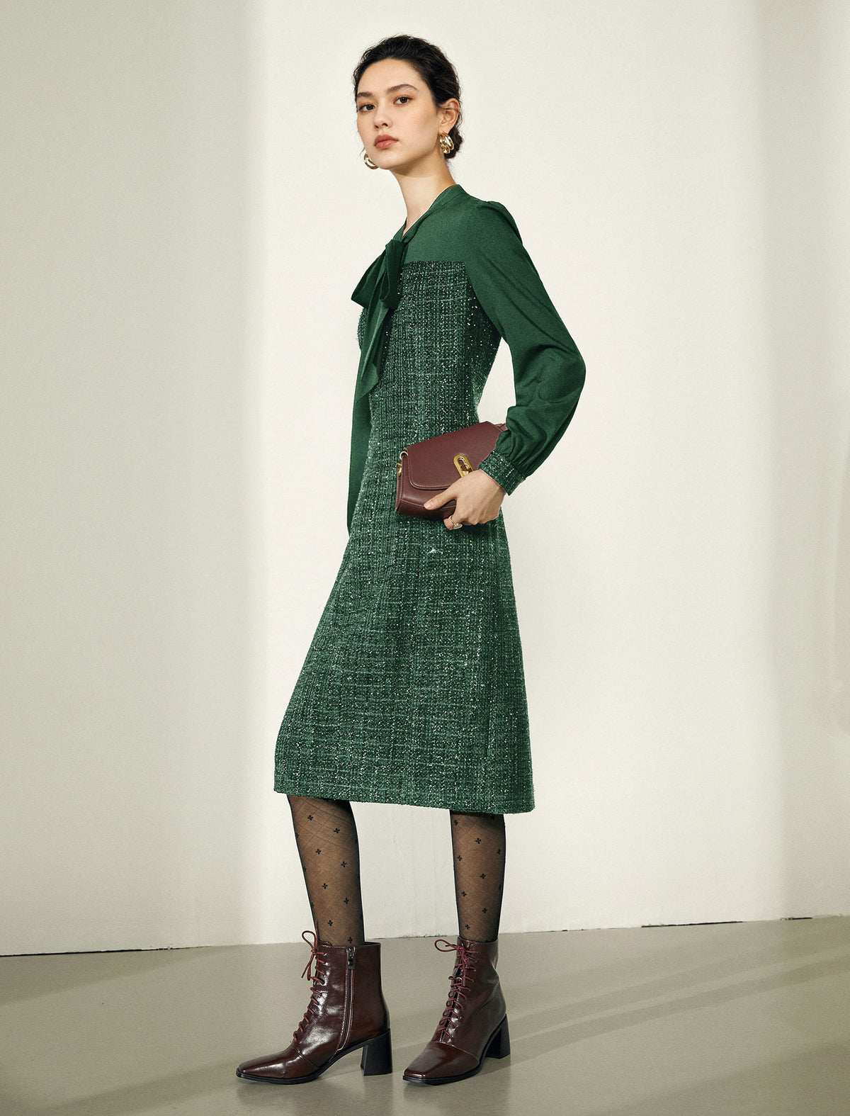 Classic Textured Fitted Dress