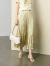 Flowy Textured Pleated Midi Skirt
