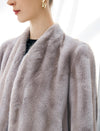 Long-sleeved open-front shearling coat