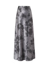 Satin Tie-Dye Midi Skirt
