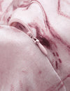 Pink Marble Print Pleated Midi Skirt