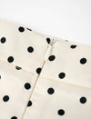 Polka Dot Ruffle Hem Midi Skirt