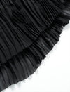 High-Waist Sheer Pleated Midi Skirt