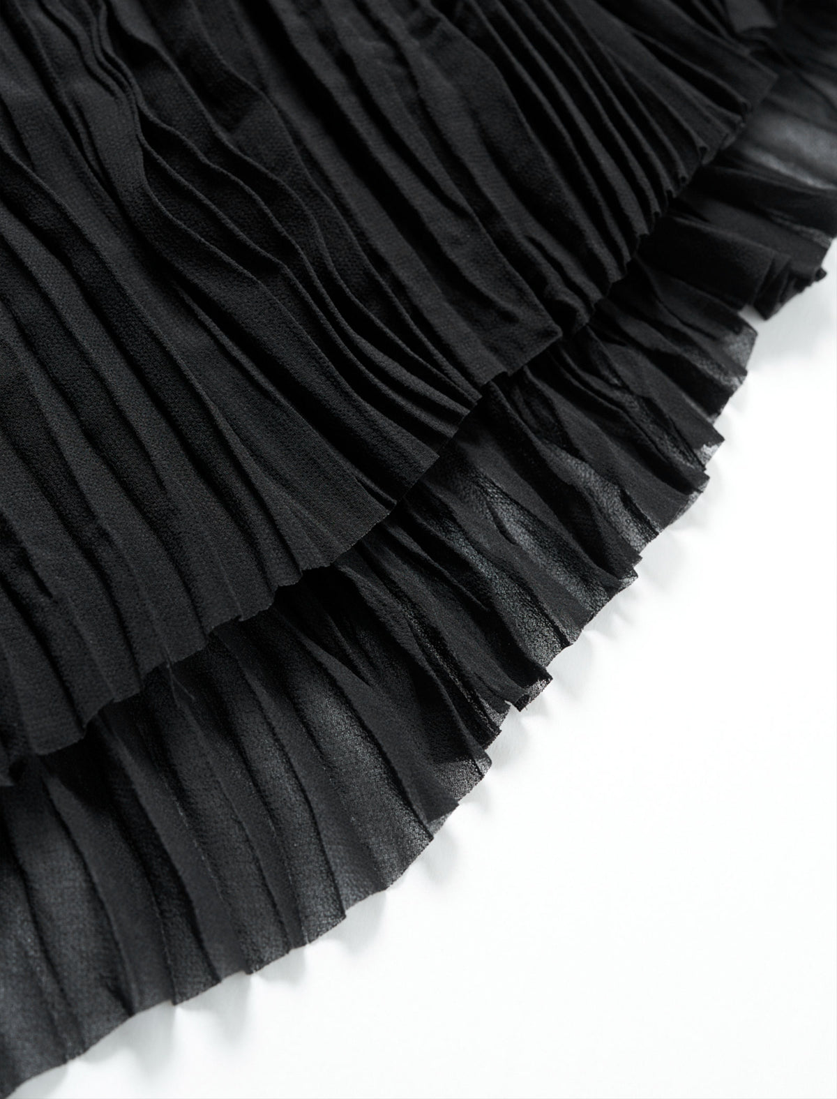 High-Waist Sheer Pleated Midi Skirt