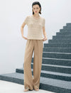 Tencel Blend High Waist Wide Leg Pants