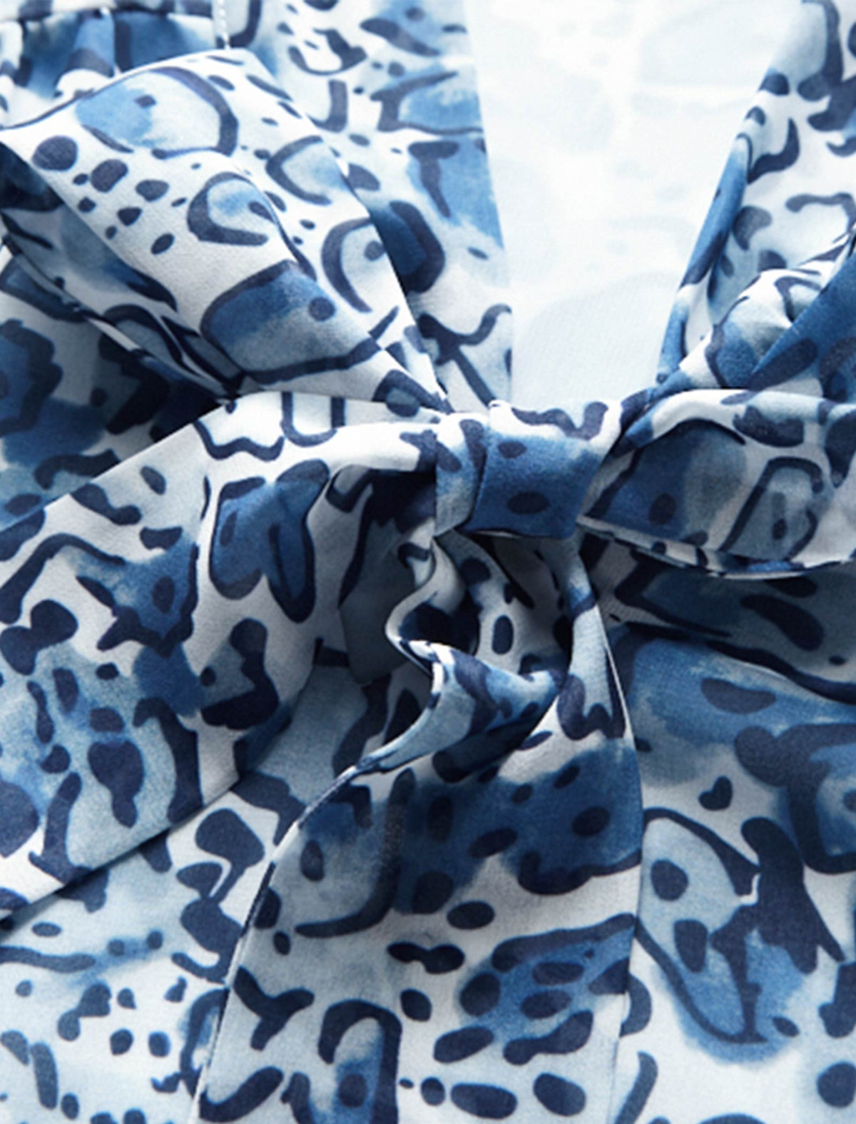 Chiffon Blue Leopard Print Blouse