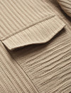 Vertical Textured Dual Chest Pocket Oversized Button Down Shirt