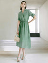 V-Neck Tencel Shirt Dress