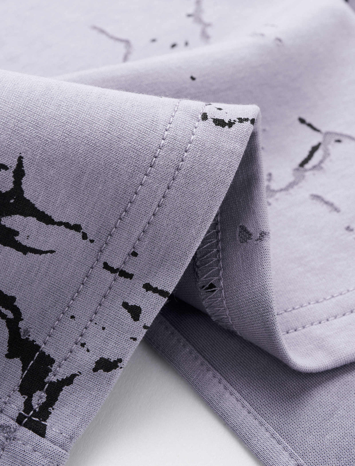 Lilac Marble Print Slit Midi Dress