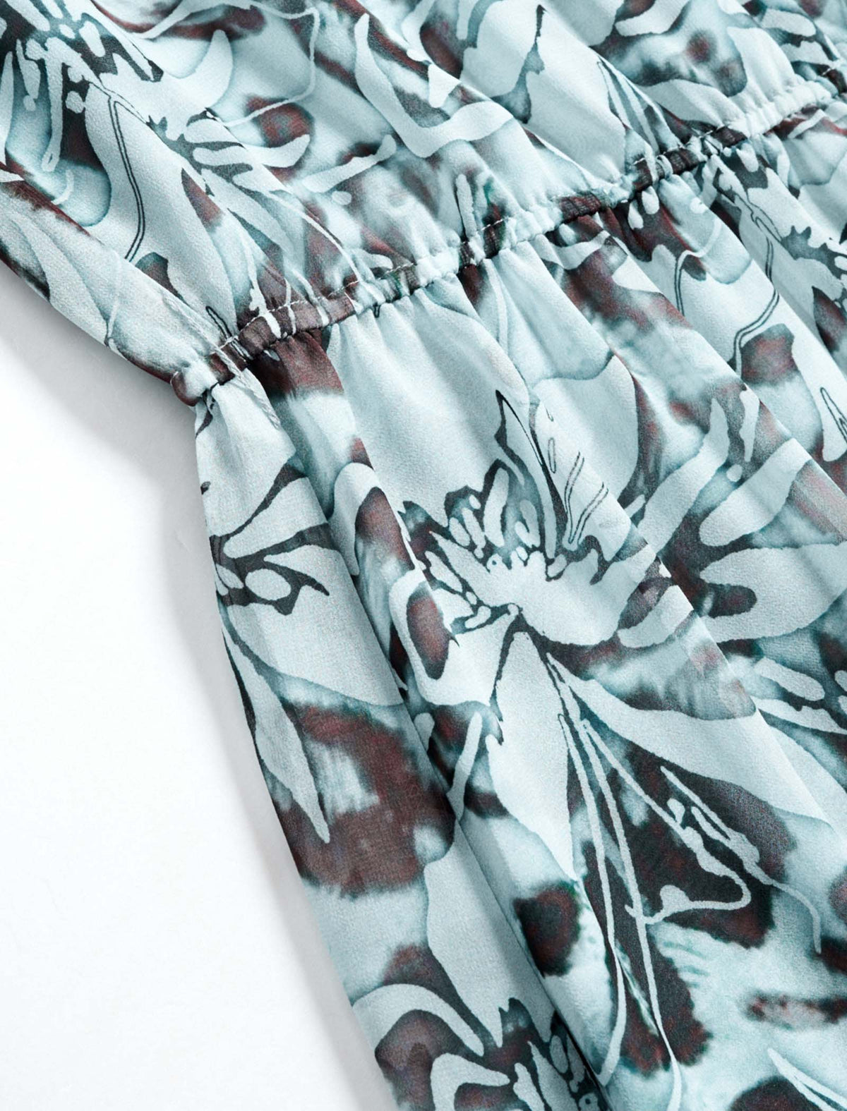 Chiffon Floral Print V-Neck Midi Dress