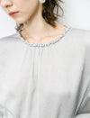 Embellished Neckline Textured Top