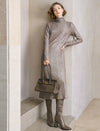 All-Over Sequin Turtleneck Midi Dress