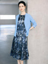 Sleeveless Floral Print Fit-and-Flare Midi Dress