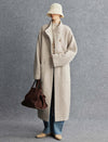 Wool-Blend Toggle Closure Duffle Coat