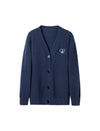 Heart Embroidered Round-Neck Button-Front nit Cardigan