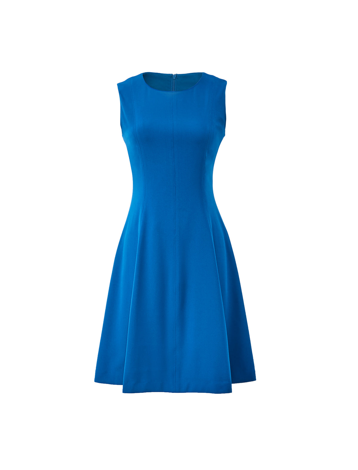 Crewneck Sleeveless Fitted A-Line Dress