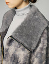 Plush Wide-Lapel Zip-Front Pocket Cropped Jacket