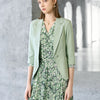 Elegant Three-Quarter Sleeve Blazer - Light Green