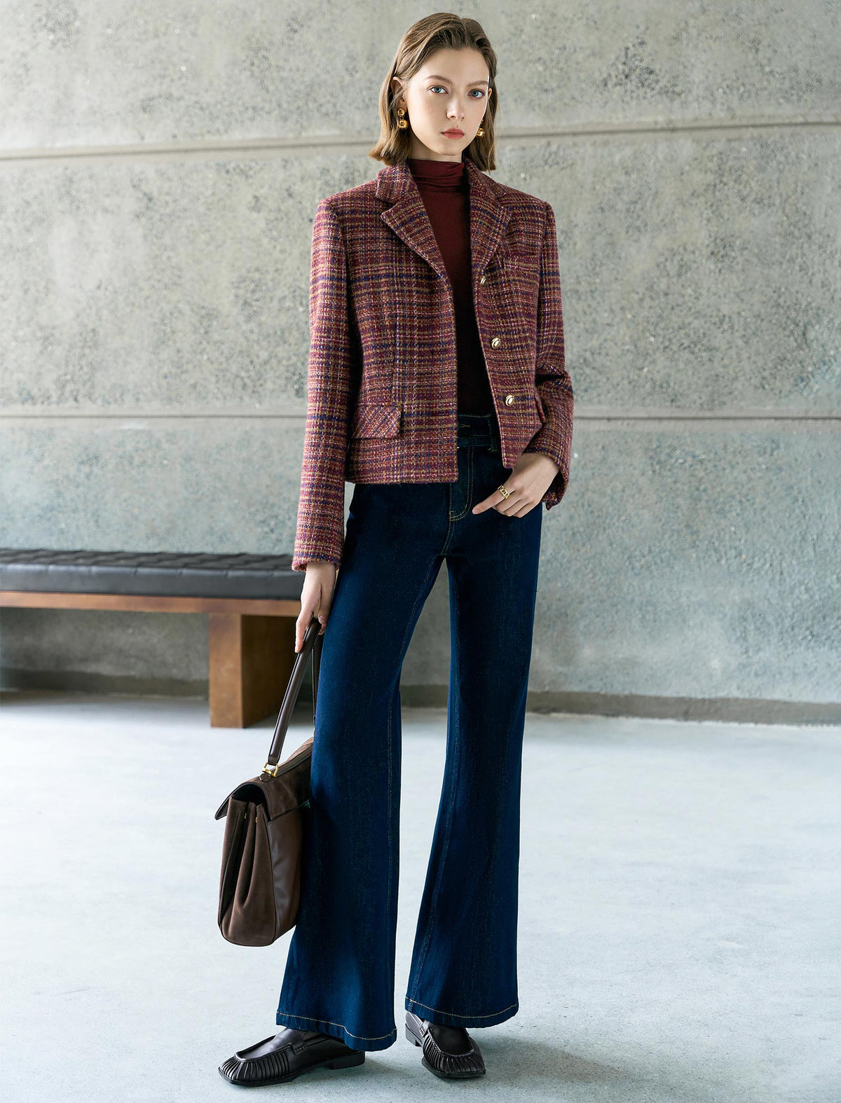 Slim Fit Mock Neck Long Sleeve Knit top