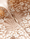 Apricot Lace V-Neck Midi Dress