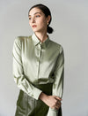 Mulberry Silk Button-Down Shirt