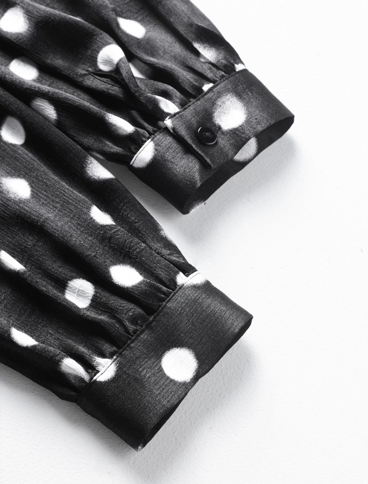 Black Polka Dot Long Sleeve Midi Dress