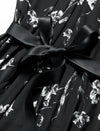 Black Floral Sleeveless Midi Dress