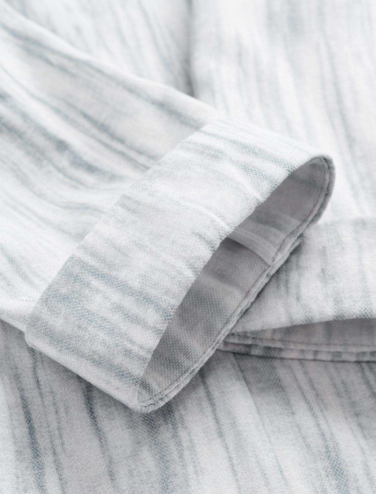 Linen Blend Three-Quarter Sleeve Striped Lapel Blazer