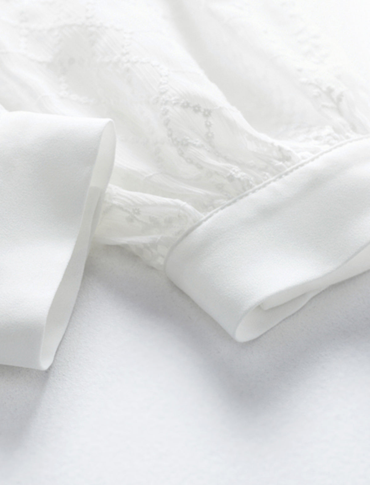 Lace Round Neck Button Front Blouse